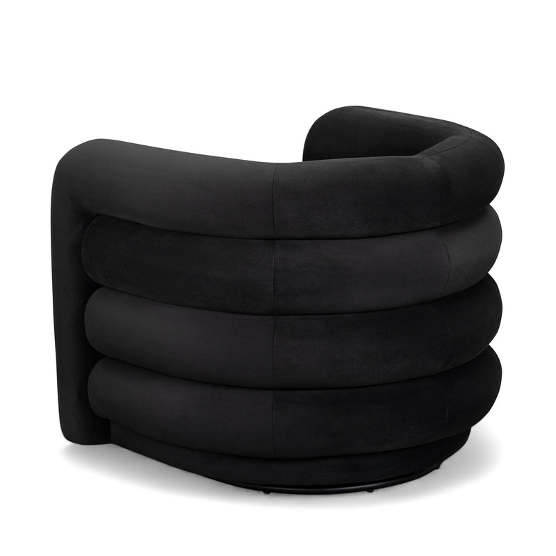 Curves - Velvet Swivel Accent Chair - R&R Furniture Gallery (Fountain Valley, CA)