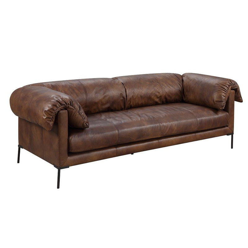 Jaron - Sofa - Mocha Top Grain Leather - R&R Furniture Gallery (Fountain Valley, CA)