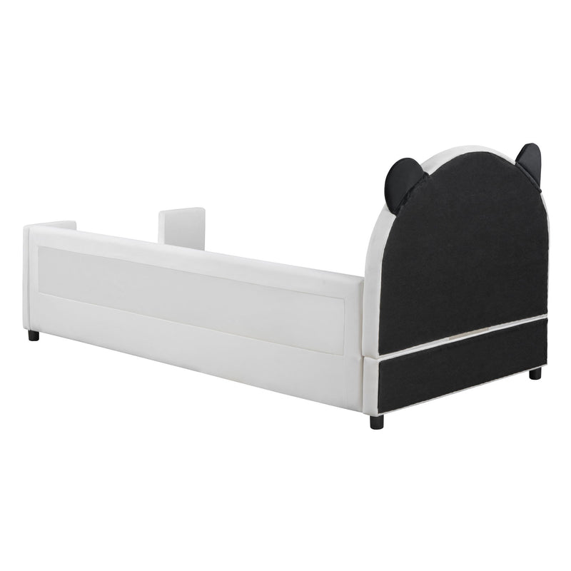 Upholstered Daybed With Bear Shaped Headboard, Hydraulic System And Breathable Fence - R&R Furniture Gallery (Fountain Valley, CA)