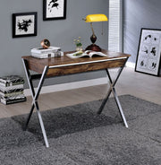 Callers - Writing Desk - Weathered Oak & Chrome - R&R Furniture Gallery (Fountain Valley, CA)