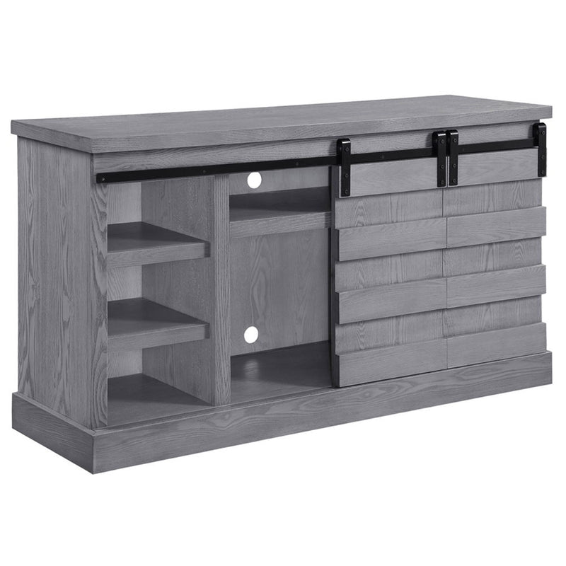 Amrita - TV Stand With Fireplace - Gray Oak - R&R Furniture Gallery (Fountain Valley, CA)