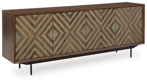 Dreggan - Accent Cabinet - Brown / Gold Finish - R&R Furniture Gallery (Fountain Valley, CA)