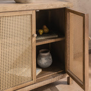Classic Home Alvin 8-door Sandy Cove buffet cabinet with wood finish and spacious storage, ideal for dining or living room decor.