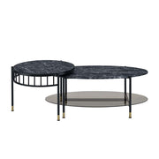 Silas - Nesting Coffee Table Set - Faux Marble Top & Black - R&R Furniture Gallery (Fountain Valley, CA)