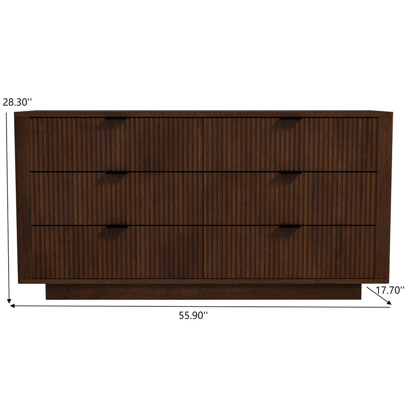 Lola - Dresser With 6 Drawers - Dark Brown - R&R Furniture Gallery (Fountain Valley, CA)