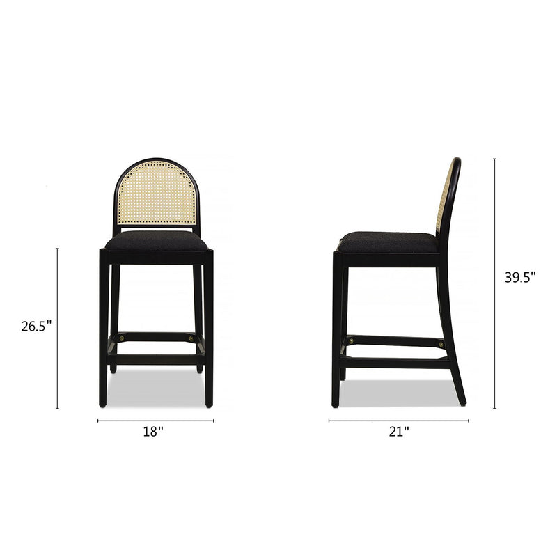 Panama - Curved Back Cane Counter Stool (Set of 2) - R&R Furniture Gallery (Fountain Valley, CA)