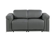 1126 - Top Grain Power Reclining Italian Leather Loveseat - R&R Furniture Gallery (Fountain Valley, CA)