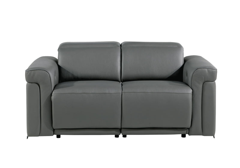 1126 - Top Grain Power Reclining Italian Leather Loveseat - R&R Furniture Gallery (Fountain Valley, CA)