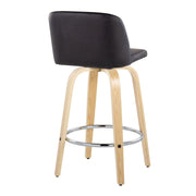 Toriano - Contemporary Fixed-Height Counter Stool With Swivel And Round Footrest (Set of 2) - R&R Furniture Gallery (Fountain Valley, CA)