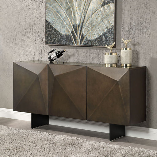 Malika - Ceramic Top Server - Copper Cross Brushed - R&R Furniture Gallery (Fountain Valley, CA)