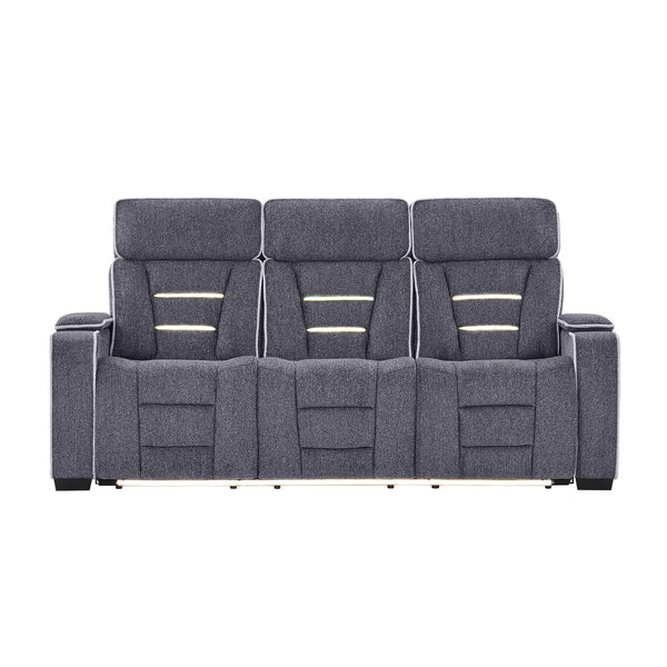 Austin - Reclining Sofa With Storage Arms - Gray