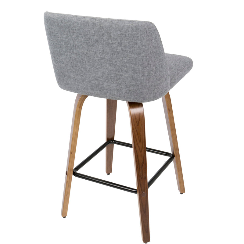 Toriano - Mid Century Modern Fixed Height Counter Stool & Square Footrest (Set of 2) - R&R Furniture Gallery (Fountain Valley, CA)