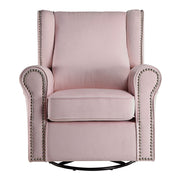 Tamaki - Swivel Chair With Glider - Pink Fabric - R&R Furniture Gallery (Fountain Valley, CA)