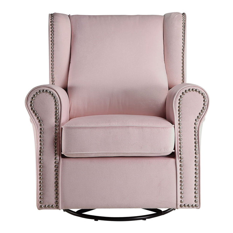 Tamaki - Swivel Chair With Glider - Pink Fabric - R&R Furniture Gallery (Fountain Valley, CA)