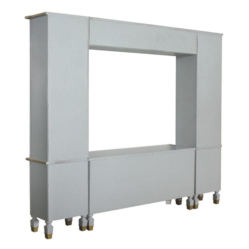 House Marchese - Entertainment Center - Gold Trim & Pearl Gray - R&R Furniture Gallery (Fountain Valley, CA)