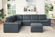 Isla - Fabric Sectional Sofa With Ottoman - R&R Furniture Gallery (Fountain Valley, CA)