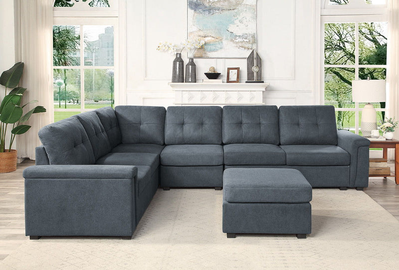 Isla - Fabric Sectional Sofa With Ottoman - R&R Furniture Gallery (Fountain Valley, CA)
