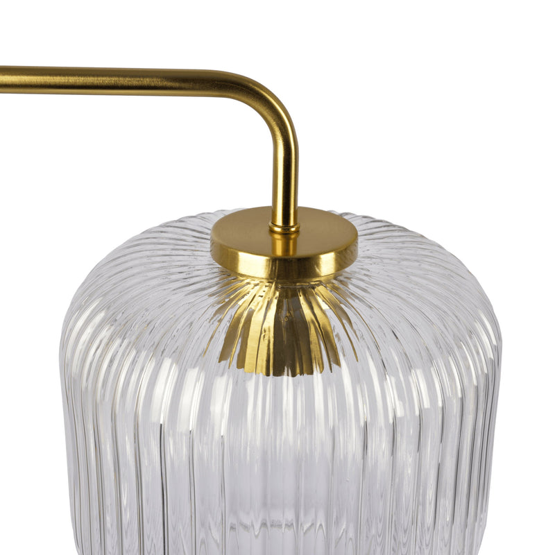 Haven - Clear Table Lamp, Button Control - Gold / White / White Marble - R&R Furniture Gallery (Fountain Valley, CA)