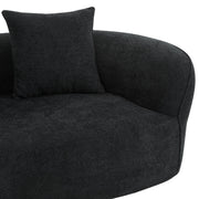 Elegant curved sectional sofa by Noble House featuring full foam cushions, ideal for stylish and comfortable stationary seating.