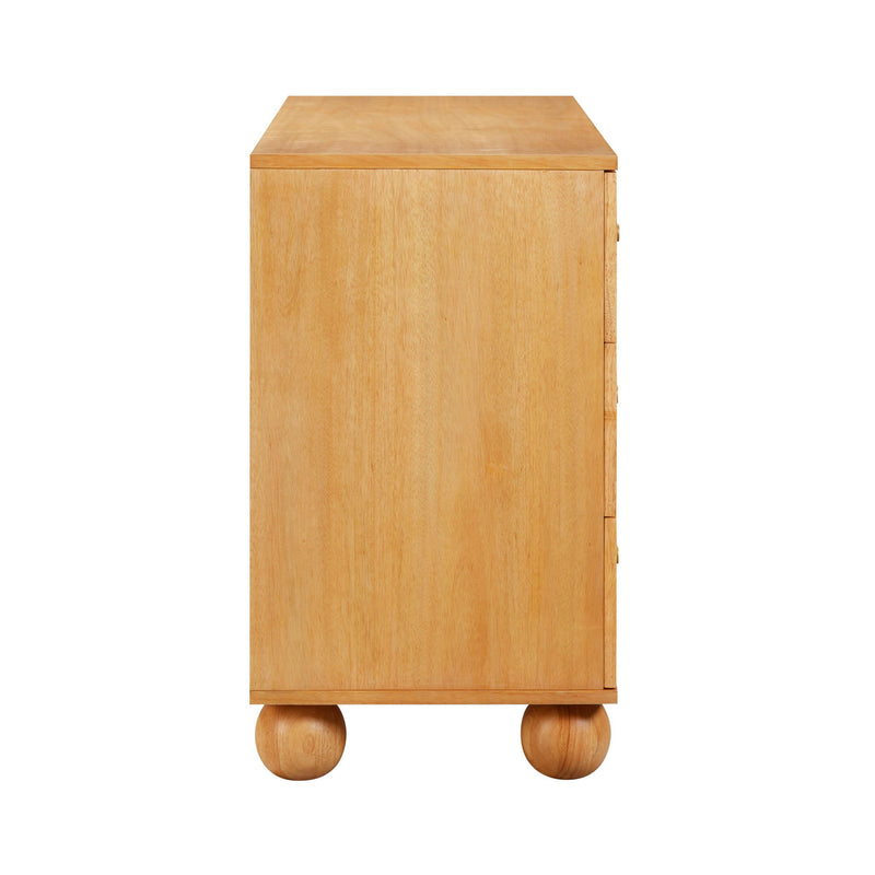 Grappa - Wood & Rattan Wavy Dresser - Natural - R&R Furniture Gallery (Fountain Valley, CA)