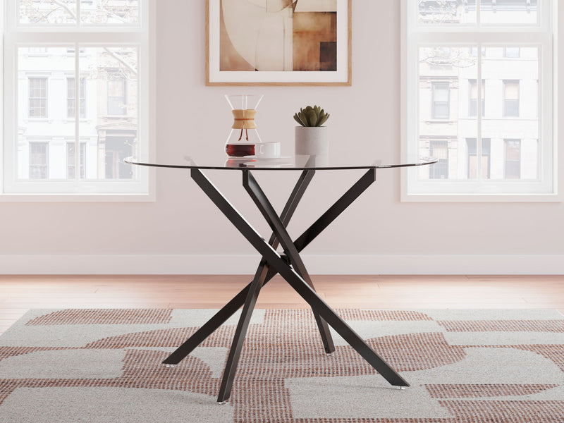 Pharwynn - Round Dining Room Table - Black - R&R Furniture Gallery (Fountain Valley, CA)