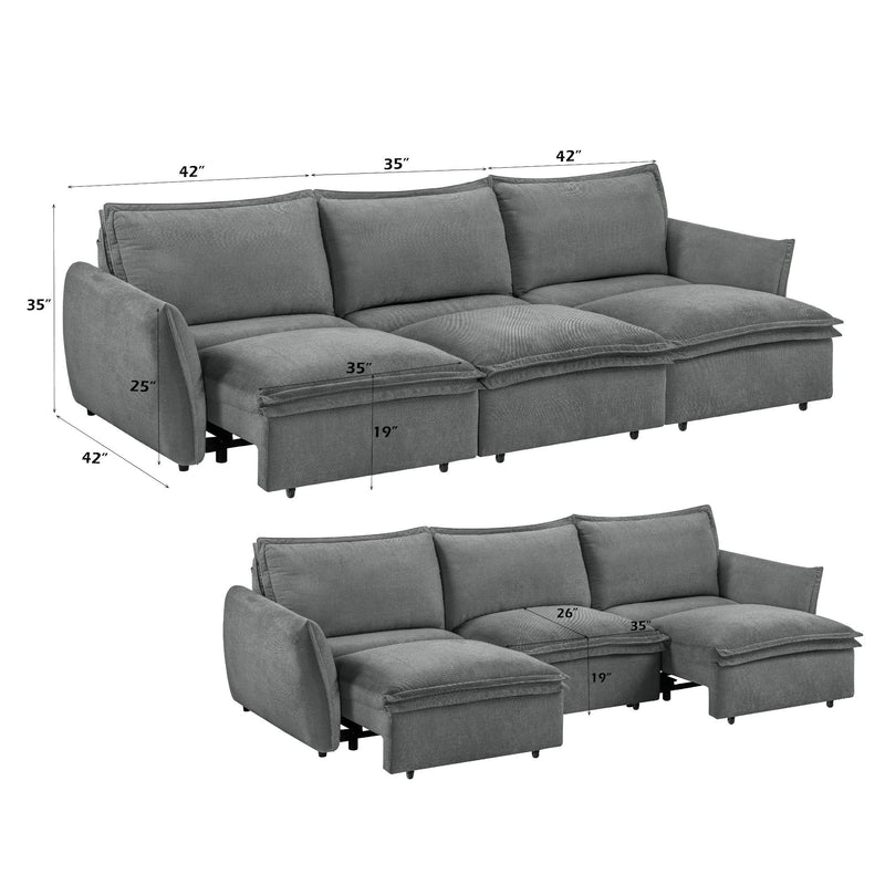 Eaden - Power Sofa With Sleeper - Gray