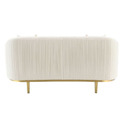 Martina - Loveseat With 2 Pillows - Ivory Velvet - R&R Furniture Gallery (Fountain Valley, CA)