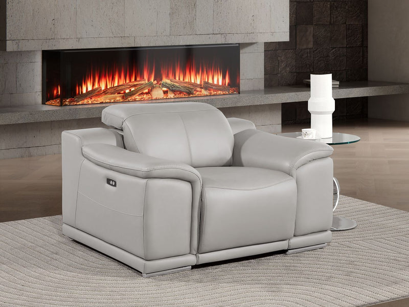 2679 - Power Reclining Chair With Power Headrest In Genuine Leather - R&R Furniture Gallery (Fountain Valley, CA)