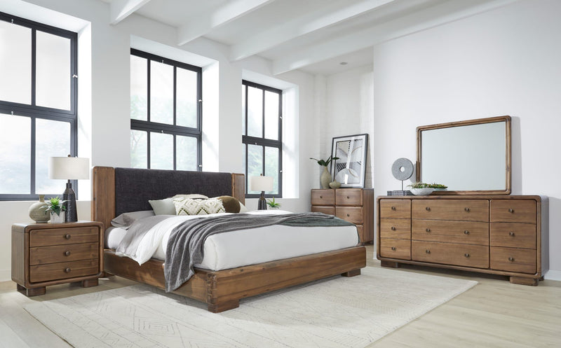 Boka Three Drawer Acacia Wood Nightstand in Impala