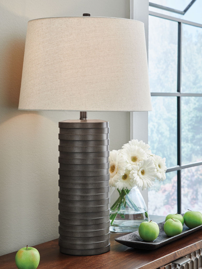 Neilett - Poly Table Lamp (Set of 2) - Antique Brown - R&R Furniture Gallery (Fountain Valley, CA)