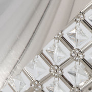 Set of two Lumi Source Ashland contemporary table lamps with square clear crystal bases and polished nickel finish.