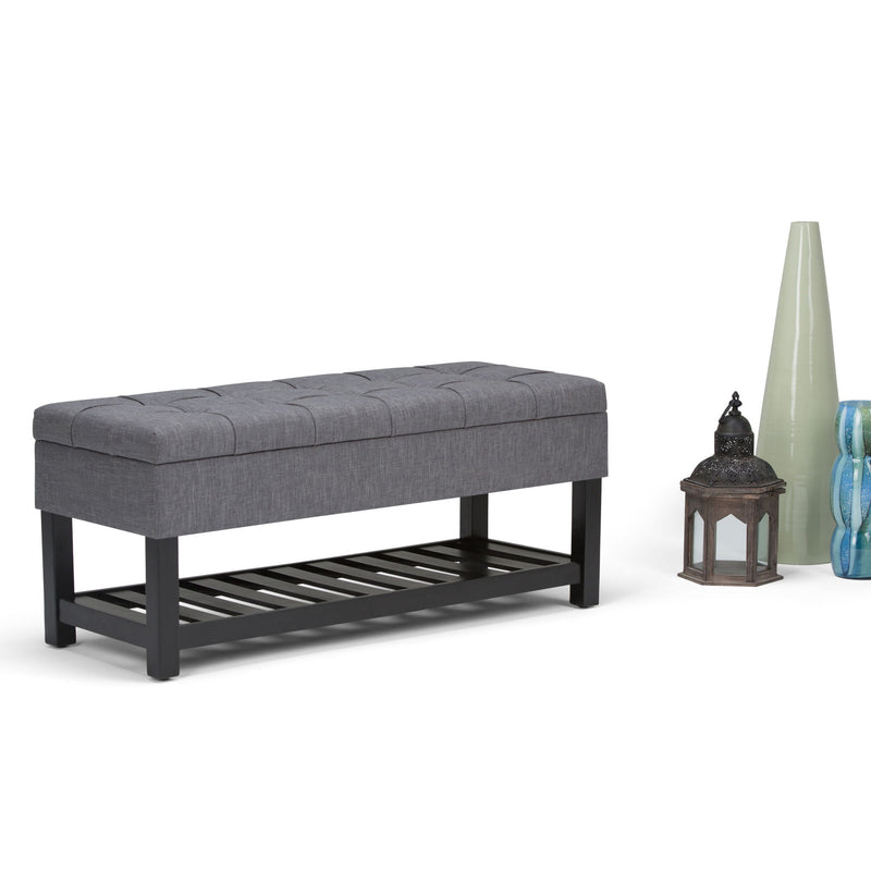 Saxon - Upholstered Transitional Storage Ottoman Bench - R&R Furniture Gallery (Fountain Valley, CA)