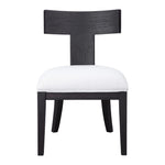 Uttermost Idris armless side chair with plush upholstery and wooden legs, showcasing modern design and neutral fabric.