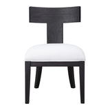 Uttermost Idris armless side chair with plush upholstery and wooden legs, showcasing modern design and neutral fabric.