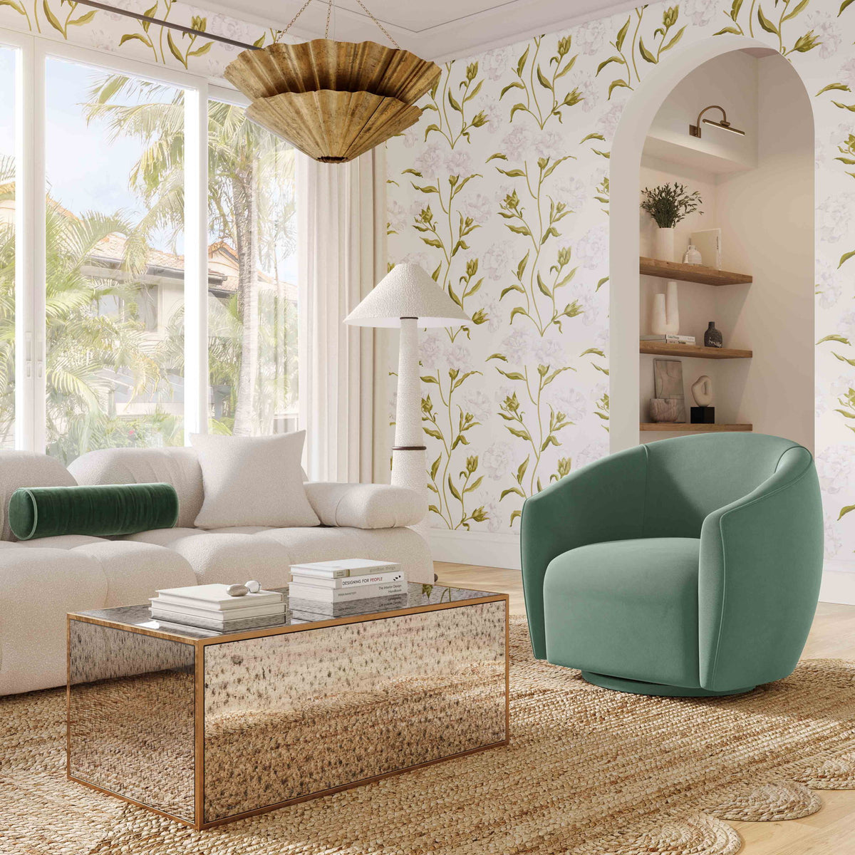 Jordan - Velvet Swivel Chair - R&R Furniture Gallery (Fountain Valley, CA)