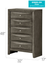 Glory Furniture Marilla accent chest with wooden finish, featuring multiple drawers and elegant design for stylish storage.