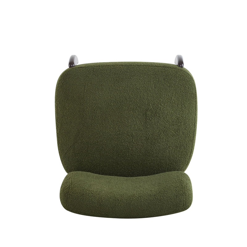 Modern Boucle Lounge Chair With Solid Wood Fram