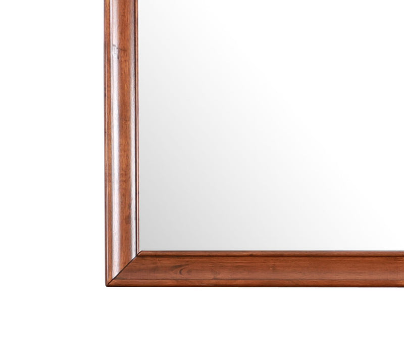 Glory Furniture LaVita mirror with sleek rectangular frame, modern design, hanging on a wall in a contemporary living space.