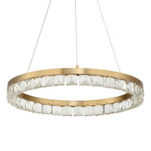 Segovia - Round Crystal LED Chandelier - Gold