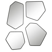 Set of four black wall mirrors by Uttermost, featuring sleek rectangular frames, ideal for modern interior decor.