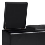 Avalon - Tray Storage Ottoman With Lift Up Lids - Midnight Black - R&R Furniture Gallery (Fountain Valley, CA)