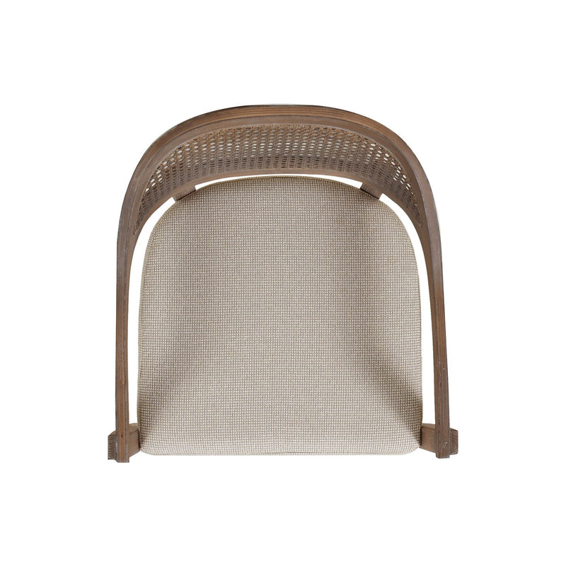Americana - Mid-Century Modern Cane Back Dining Chair Textured Weave - Taupe Beige - R&R Furniture Gallery (Fountain Valley, CA)