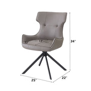 Damita - Camel Synthetic Leather Side Chair With Swivel (Set of 2) - Gray & Black Finsh - R&R Furniture Gallery (Fountain Valley, CA)