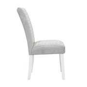 Elizaveta - Side Chair (Set of 2) - Gray Velvet &White High Gloss - R&R Furniture Gallery (Fountain Valley, CA)