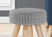 Ottoman, Pouf, Footrest, Foot Stool, Round, Natural Wood Legs, Contemporary, Modern - R&R Furniture Gallery (Fountain Valley, CA)