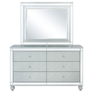 Arabesque - 6 Drawer Dresser With Mirror - Silver