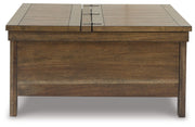 Moriville - Lift Top Cocktail Table - Grayish Brown - R&R Furniture Gallery (Fountain Valley, CA)