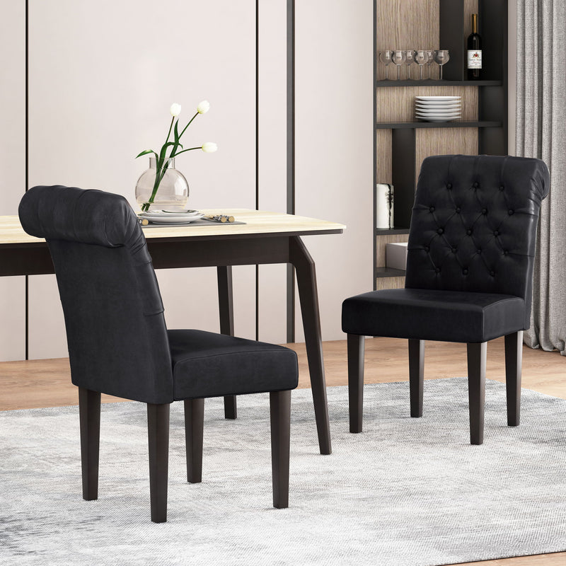 Broxton - Tuft Dining Rolltop Chairs With Button Tufted Backrest (Set of 2) - R&R Furniture Gallery (Fountain Valley, CA)