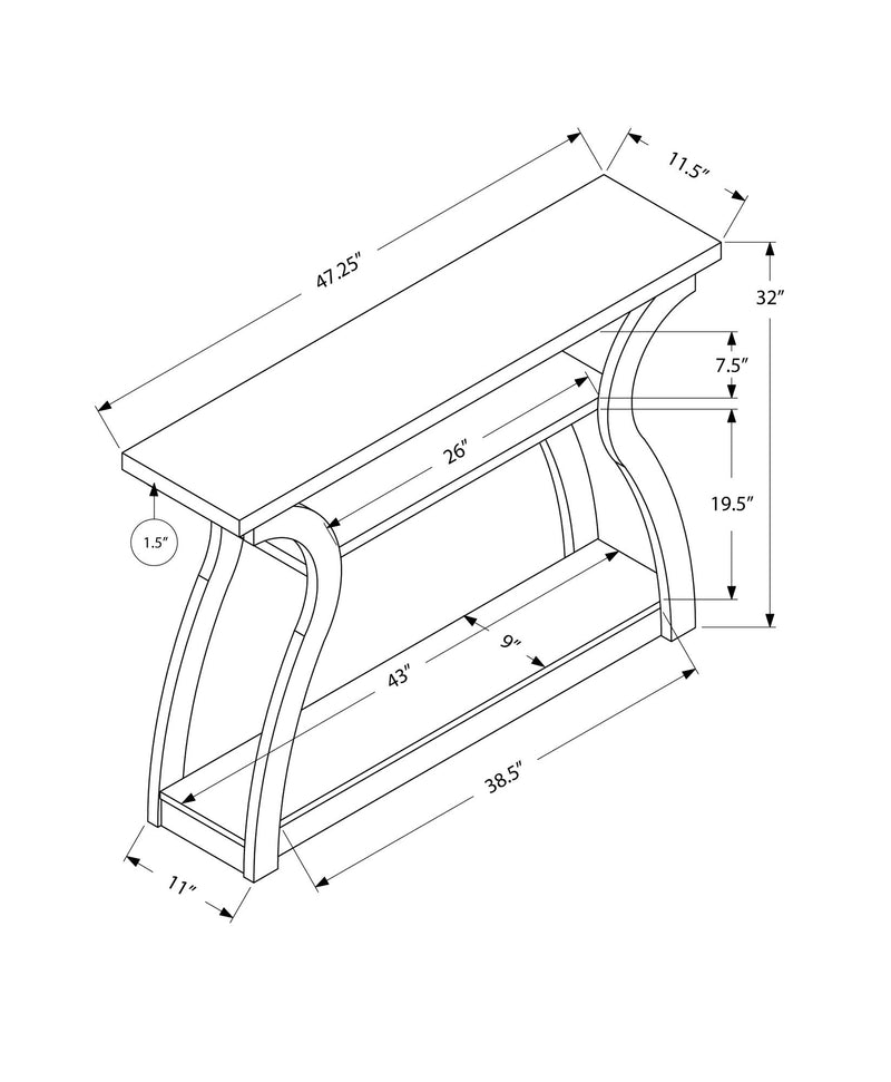 Accent Console Table For Entryway, Unique Curved Design - R&R Furniture Gallery (Fountain Valley, CA)