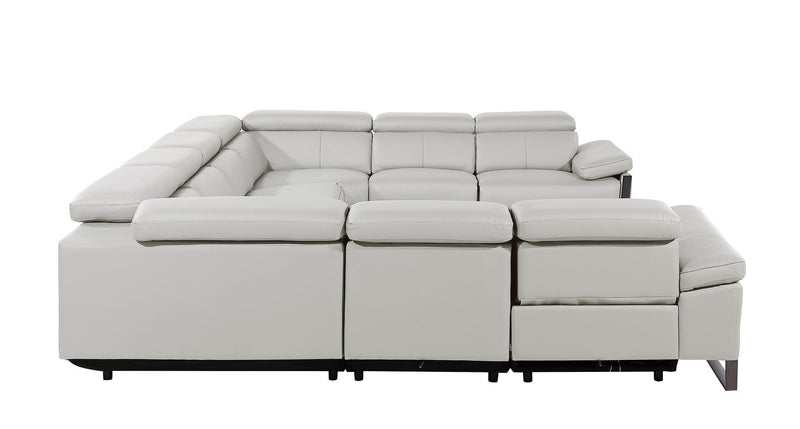1246 - 8-Piece U-Shaped Modular Power Reclining Sectional With 4 Power Recliners And Power Headrests